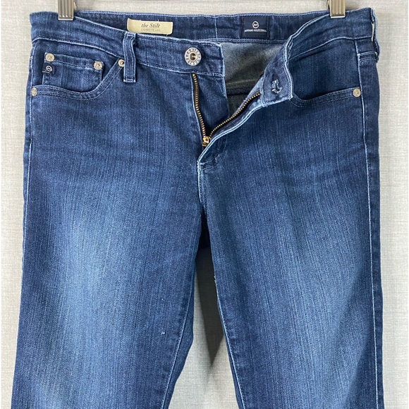 Women's AG Adriano Goldschmied The Stilt Cigarette Leg Blue Denim Jeans Size 28R - Picture 5 of 9